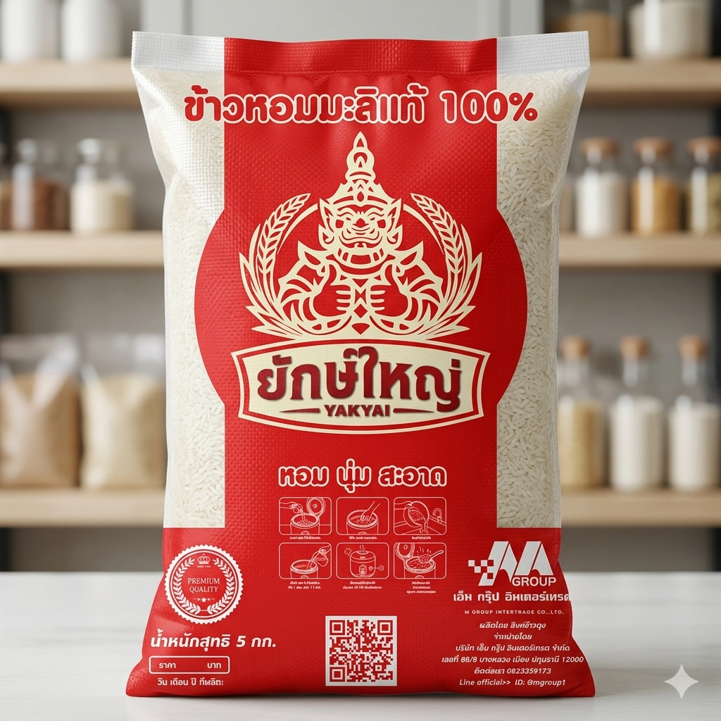 ข้าวหอมมะลิ 100% ยักษ์ใหญ่ 5kg